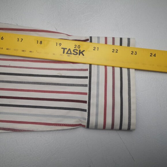 Tabi Wrinkle Resistant Stretch Ladies Size XL Red Grey White Striped Shirt - Picture 9 of 10